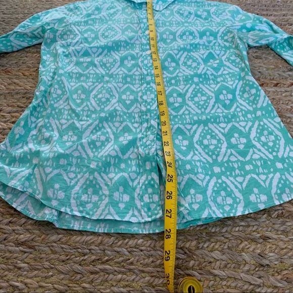 Jcrew Factory Turquoise Button Down - Picture 4 of 5